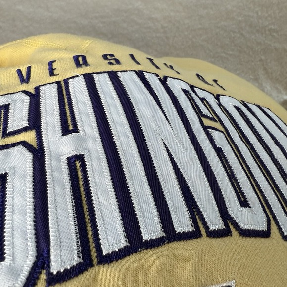 University Of Washington Embroidered Logo Sweatshirt Champion Unisex Med Yellow - Picture 4 of 11